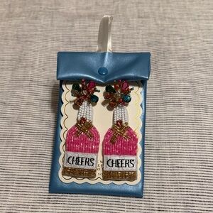 NWT: “Simply Southern” Pink Beaded🍾 'Cheers' 🍾Earrings!